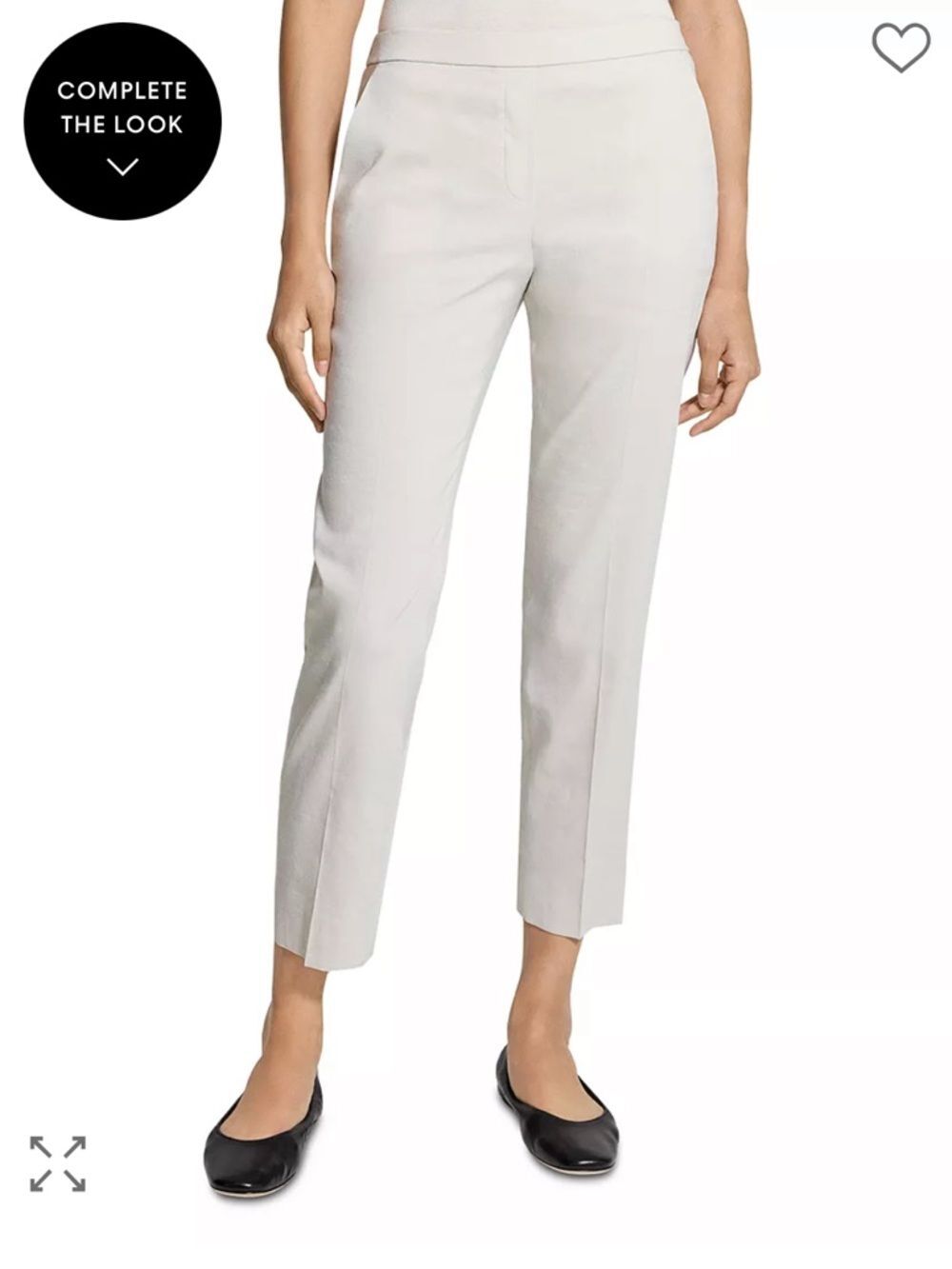 Theory Treeca Pull On Linen Pants in White Clay